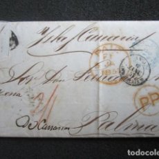 Sellos: AÑO 1856. CARTA DE PUERTO RICO A PALMA (CANARIAS). 10 MARCAS DIFERENTES.. Lote 67226913