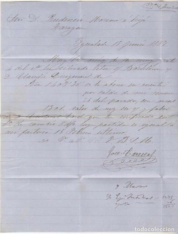 Sellos: Sello 88. YGUALADA a ZARAGOZA. 1867. - Foto 3