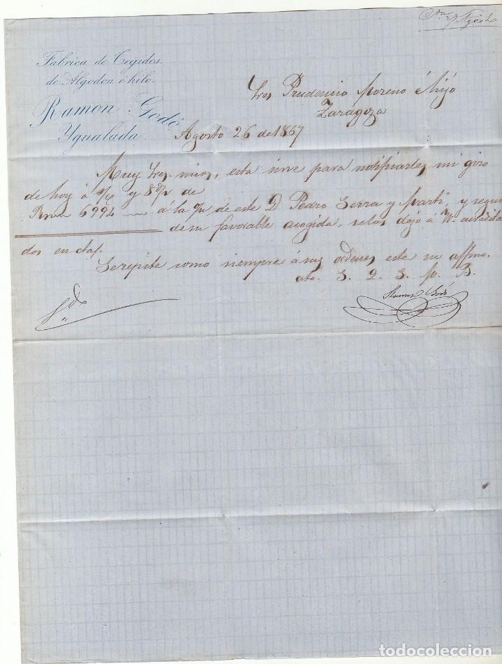 Sellos: Sello 96 : YGULADA a ZARAGOZA . 1867. - Foto 3
