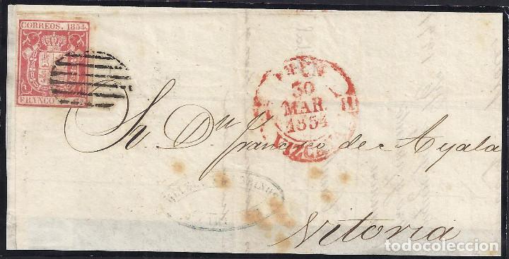 Sellos: 1854. CARTA DE IRUN A VITORIA. - Foto 1