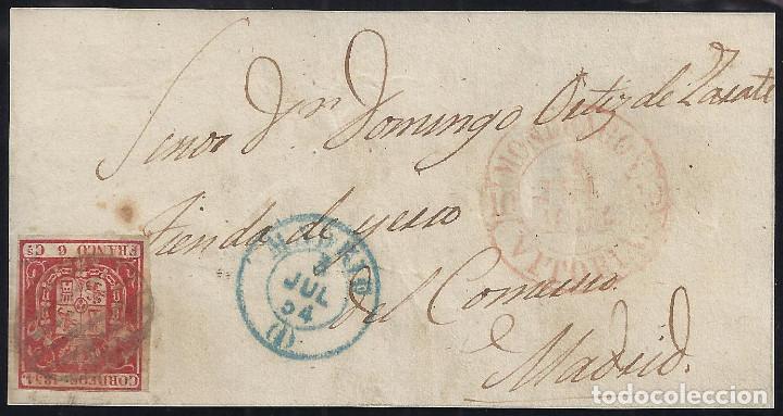 Sellos: 1854. CUBIERTA DIRIGIDA DE MONDRAG&Oacute;N A MADRID. - Foto 1