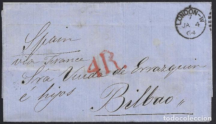 Sellos: 1864. CARTA DE LONDRES A BILBAO. - Foto 1