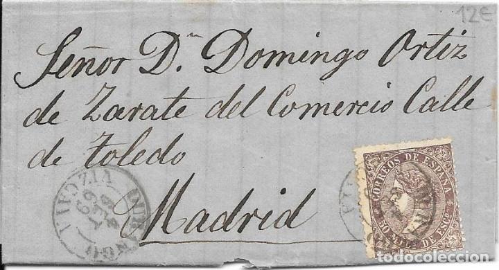Sellos: DURANGO. VIZCAYA. EDIFIL 98. DE DURANGO A MADRID. 1869 - Foto 1