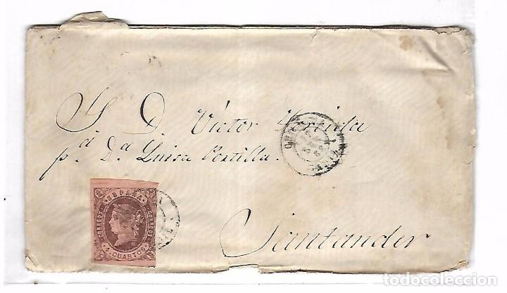 Sellos: CARTA. DE CHICLANA A SANTANDER. 1863 - Foto 1