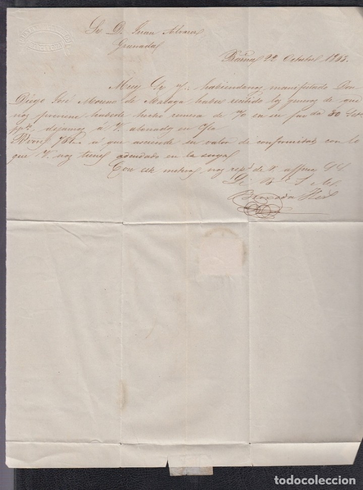 Sellos: 1860 BARCELONA A GRANADA - Foto 2