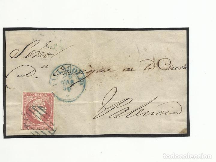 Sellos: frontal  circulada 1856 de valladolid a valencia - Foto 1