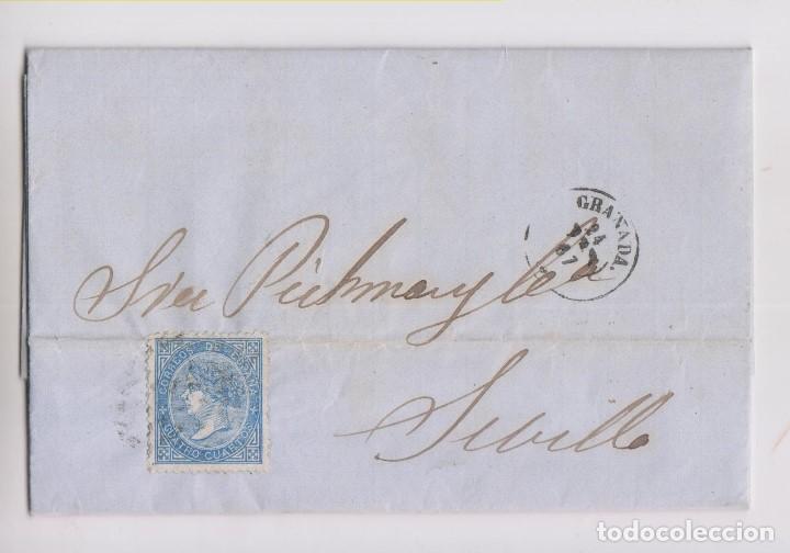 Sellos: CARTA ENTERA. GRANADA. 1867 - Foto 1