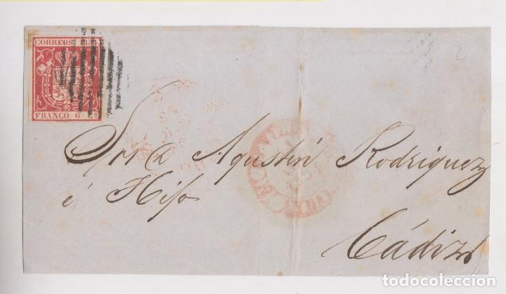 Sellos: FRONTAL. SEVILLA A C&Aacute;DIZ. 1854. BAEZA - Foto 1