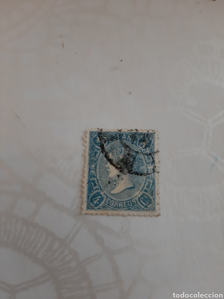 Sellos: 1865 Espa&ntilde;a Isabel II 4 c. Azul - Foto 1