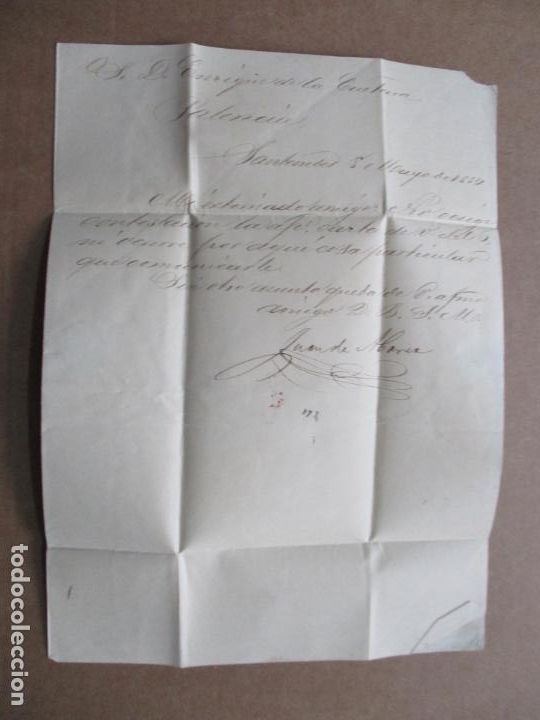 Sellos: circulada y escrita 1854 de santander a palencia - Foto 2
