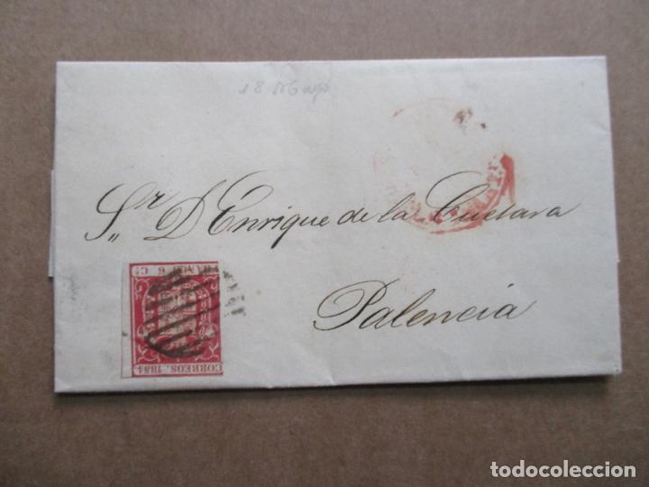 Sellos: circulada y escrita 1854 de santander a palencia - Foto 1