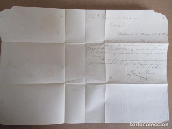 Sellos: circulada y escrita 1854 de santander a palencia - Foto 2
