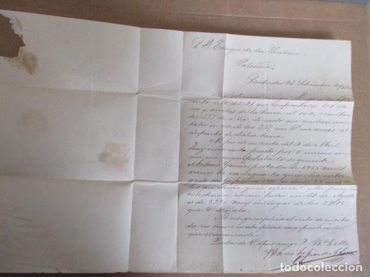Sellos: circulada y escrita 1854 de santander  a palencia - Foto 2