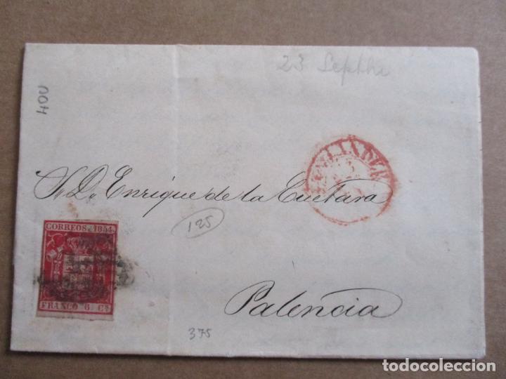 Sellos: circulada y escrita 1854 de santander  a palencia - Foto 1