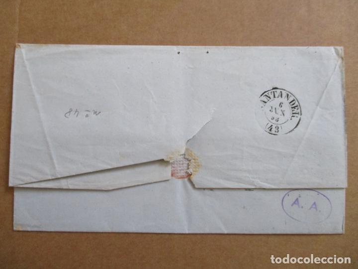 Sellos: CIRCULADA 1858 DE REINOSA A SANTANDER - Foto 2