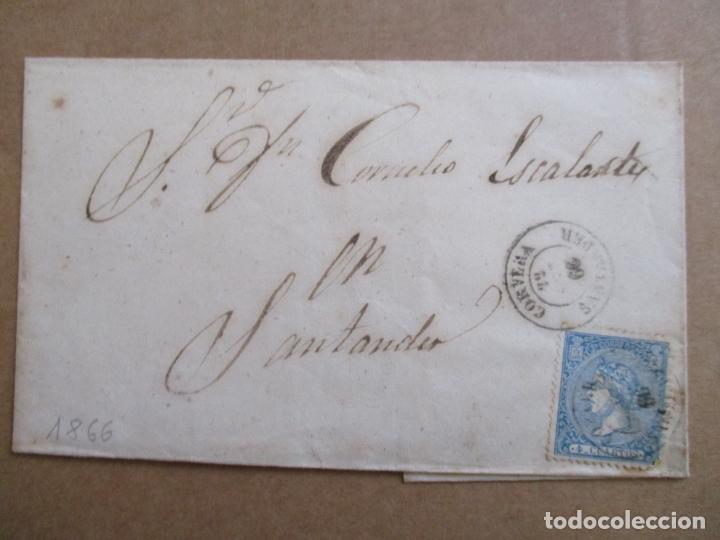 Sellos: CIRCULADA 1866 e corvera  a SANTANDER - Foto 1