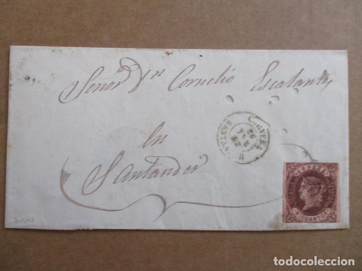 Sellos: CIRCULADA 1863 e corvera a SANTANDER - Foto 1