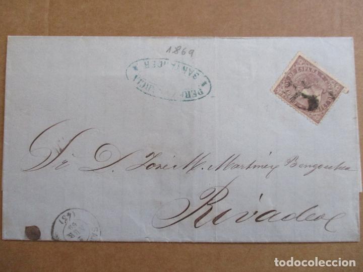 Sellos: CIRCULADA 1869 de santander a rivadeo lugo - Foto 1