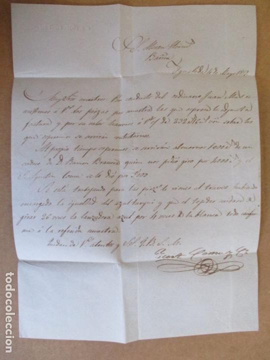 Sellos: circulada y escrita 1857 de igualada a barcelona - Foto 2