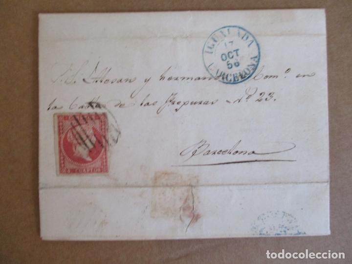 Sellos: circulada y escrita 1856 de igualada a barcelona - Foto 1