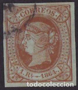 Sellos: 1864. 1 REAL ED. 67. BONITO EN USADO. - Foto 1