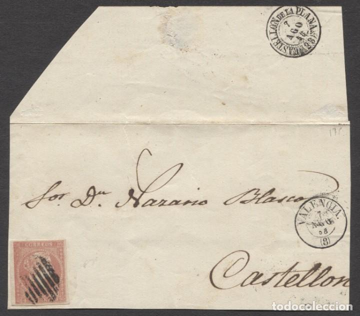 Sellos: 1858 VALENCIA A CASTELL&Oacute;N. LLEGADA - Foto 1
