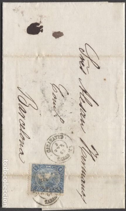 Selos: 1865 CALATAYUD A BARCELONA. LLEGADA Y REPARTO