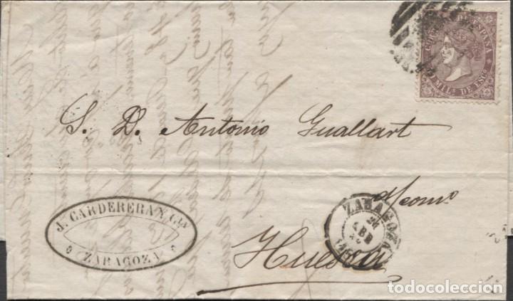 Sellos: 1869 ZARAGOZA A HUESCA - Foto 1