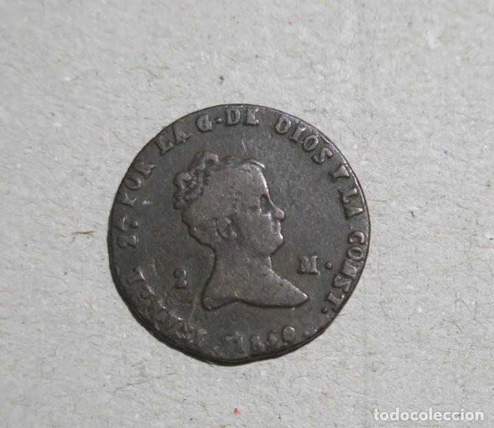 Sellos: MONEDA. 2 MARAVEDIS. ISABEL II. SEGOVIA. 1850 - Foto 1