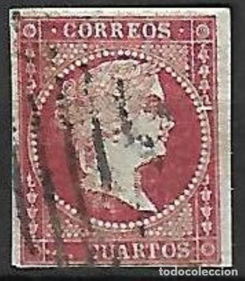 Sellos: EDIFIL N&ordm; 40 4cu. rojo Usado - Foto 1