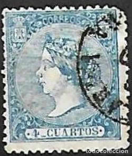 Sellos: EDIFIL N&ordm; 81 - 4cu. azul - Usado - Foto 1