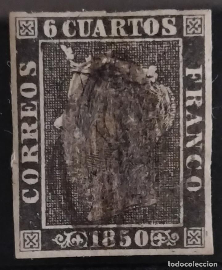 Selos: ESPA&Ntilde;A. (Cat. 1). 6 Ctos. Mat. a MANO; TAPANDO la CARA de la REINA (DOS &rdquo;0&rdquo; de PORTEO?). &Uacute;NICO