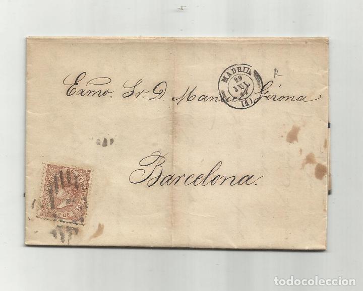 Sellos: circulada Y ESCRITA 1867 DE MADRID A BARCELONA - Foto 1