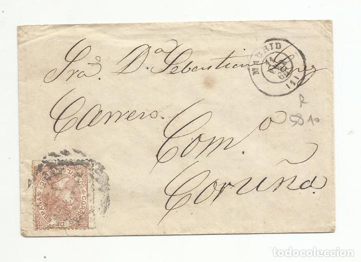 Sellos: circulada 1868 DE MADRID A LA CORU&Ntilde;A - Foto 1