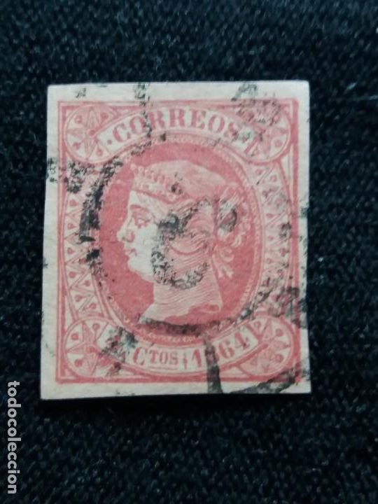 Sellos: ISABEL II. 4CUARTOS A&Ntilde;O 1864. - Foto 1