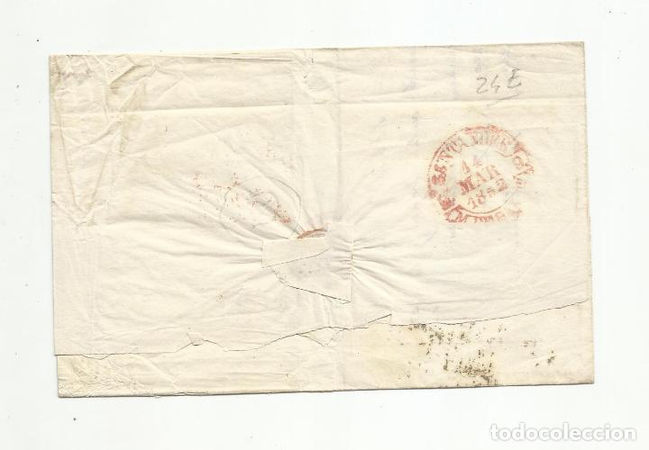 Sellos: ENVUELTA circulada 1852 DE VALENCIA A SANTANDER - Foto 2