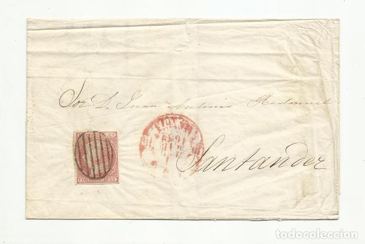 Sellos: ENVUELTA circulada 1852 DE VALENCIA A SANTANDER - Foto 1