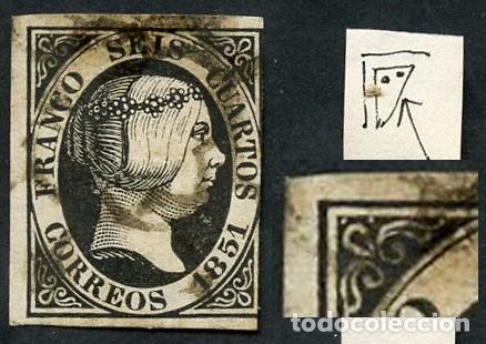 Sellos: espa&ntilde;a ed 6 isabel defecto impresion - Foto 1