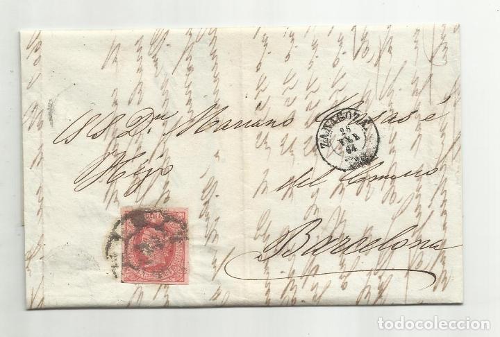 Sellos: CIRCULADA y escrita 1864 de zaragoza a barcelona - Foto 1