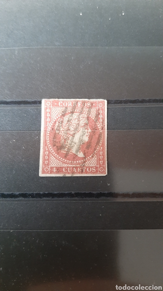 Sellos: ISABEL II ESPA&Ntilde;A 4 CUARTOS ROJO TIPO - Foto 1