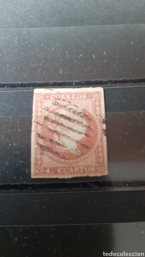 Sellos: ISABEL II ESPA&Ntilde;A 4 CUARTOS ROJO TIPO - Foto 1