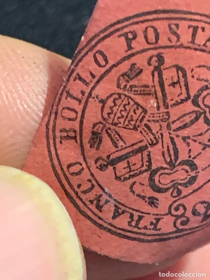 Sellos: FRANCO BOLLO POSTAL MITRA LLAVES 20 CENT BURDEOS ROJO - Foto 3