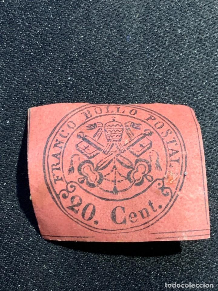 Sellos: FRANCO BOLLO POSTAL MITRA LLAVES 20 CENT BURDEOS ROJO - Foto 6