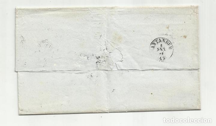 Sellos: circulada y escrita 1856 DE VALLADOLID A santander - Foto 3