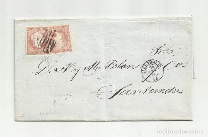 Sellos: circulada y escrita 1856 DE VALLADOLID A santander - Foto 1