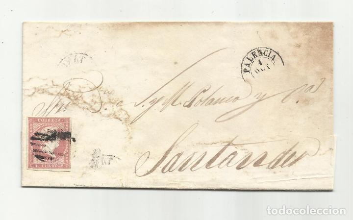 Sellos: circulada y escrita 1858 DE PALENCIA A santander - Foto 1