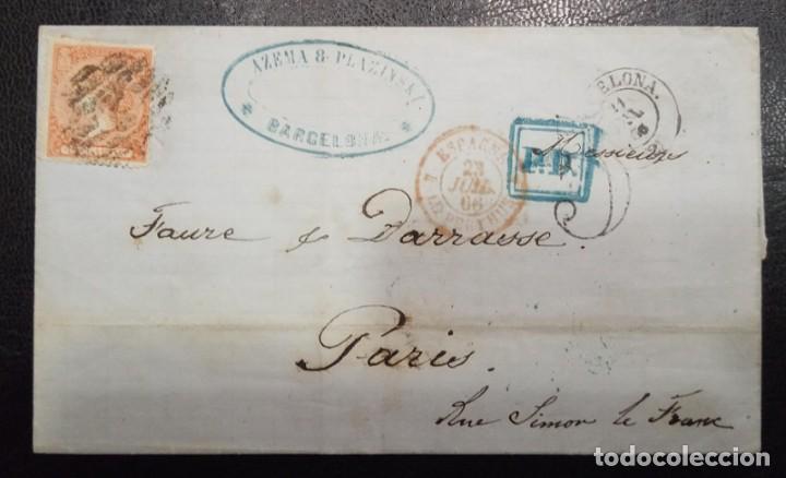 Sellos: 1866.- BARCELONA A PARIS (FRANCIA). - Foto 1