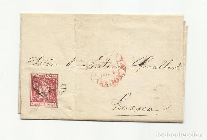 Sellos: circulada Y ESCRITA 1854 A HUESCA ARAGON - Foto 1