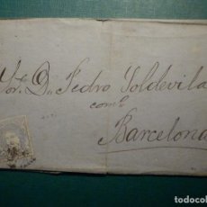 Sellos: CARTA AÑO 1871 - D. PEDRO SOLDEVILA - BARCELONA - VALENCIA - 50 MILÉSIMAS DE ESCUDO - EDIFIL 107