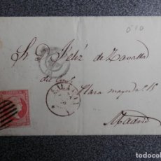Sellos: ENVUELTA CARTA SELLO CUATRO CUARTOS AÑO 1857 FECHADOR SALAMANCA
